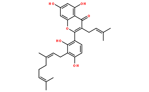 3'-牻牛儿基-3-异戊烯基-5,7,2',4'-四羟基黄酮