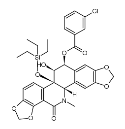 (-)-12-(3-chlorobenzoyloxy)-11-hydroxy-5-methyl-2,3:7,8-bis(methylenedioxy)-10b-triethylsilyloxy-4b,5,6,10b,11,12-hexahydrobenzo[c]phenanthridin-6(5H)-one