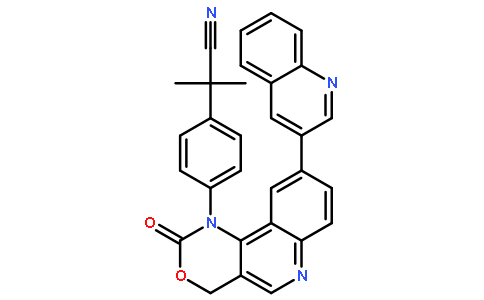 α-二甲基-4-(2-氧代-9-(3-喹啉基)-2H-(1,3)恶嗪并(5,4-c)喹啉-1(4H)-基)-苯乙腈
