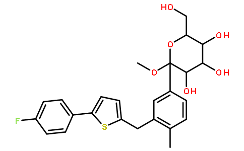 甲基 1-C-[3-[[5-(4-氟苯基)-2-噻吩基]甲基]-4-甲基苯基]-alpha-D-吡喃葡萄糖苷