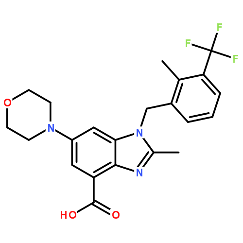 2-甲基-1-[[2-甲基-3-(三氟甲基)苯基]甲基]-6-(4-吗啉基)-1H-苯并咪唑-4-羧酸
