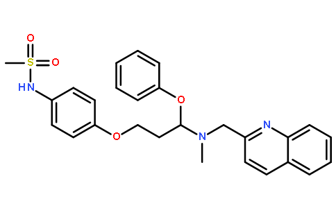 N-(4-{3-[甲基(喹啉-2-基甲基)氨基]-3-苯氧基丙氧基}苯基)甲磺酰胺