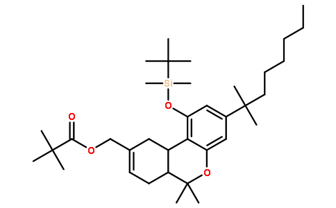 2,2-二甲基-丙酸 (6AR,10AR)-1-(叔-丁基-二甲基-硅烷氧基)-3-(1,1-二甲基-庚基)-6,6-二甲基-6A,7,10,10A-四氢-6H-苯并[C]色烯-9-基甲基酯
