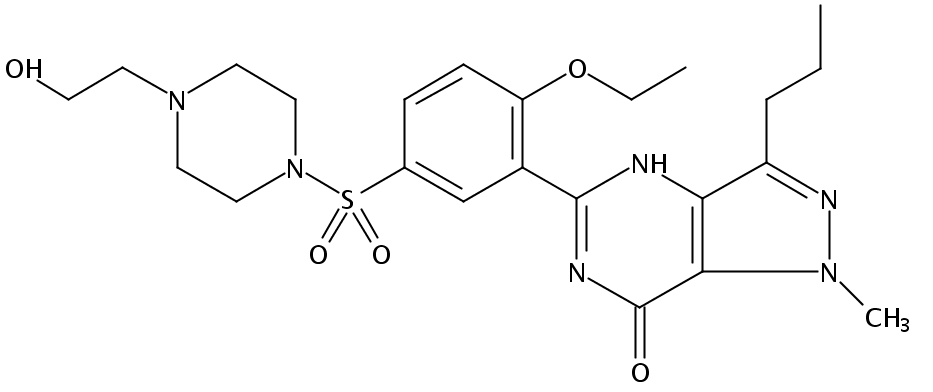 5-(2-乙氧基-5-((4-(2-羟乙基)哌嗪-1-基)磺基)苯基)-1-甲基-3-丙基-1,6-二氢-7H-吡唑啉[4,3-d]嘧啶-7-酮