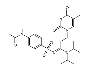 (E)-N1,N1-diisopropyl-N2-(4-acetoamidobenzene-1-sulfonyl)-3-(5-methyl-2,4-dioxo-3,4-dihydropyrimidin-1(2H)-yl)propanamidine
