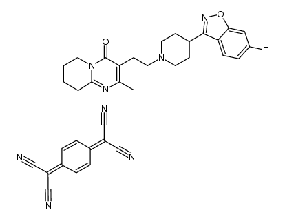 2,2'-(cyclohexa-2,5-diene-1,4-diylidene)dimalononitrile compound with 3-(2-(4-(6-fluorobenzo[d]isoxazol-3-yl)piperidin-1-yl)ethyl)-2-methyl-6,7,8,9-tetrahydro-4H-pyrido[1,2-a]pyrimidin-4-one (1:1)