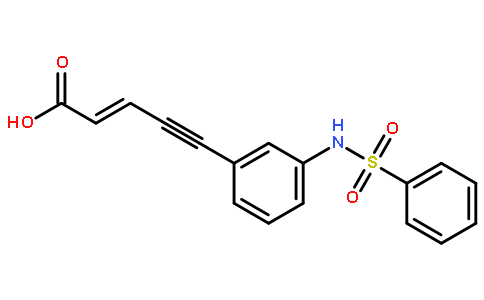 2-戊烯-4-炔酸,  5-[3-[(苯磺酰)氨基]苯基]-,   (2E)-