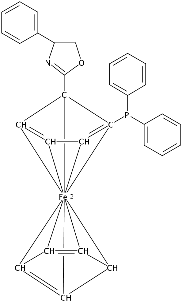 (2R)-1-[(4S)-4,5-二氢-4-苯基-2-恶唑基]-2-(二苯基膦)二茂铁 9222438