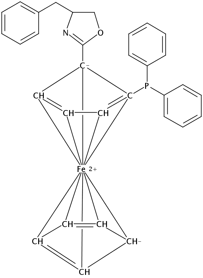 (2R)-1-[(4S)-4,5-二氢-4-(苯基甲基)-2-噁唑基]-2-(二苯基膦)二茂铁, ≥95%,≥99%e.e.