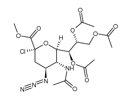 methyl (5-acetamido-7,8,9-tri-O-acetyl-4-azido-2-chloro-3,4,5-trideoxy-β-D-glycerol-D-galacto-2-nonulopyranosid)onate