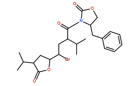 (S)-3-((2S,4R)-4-溴-4-((2S,4S)-四氢-4-异丙基-5-羰基呋喃-2-基)-2-异丙基丁酮基)-4-苄基恶唑烷酮-2-酮