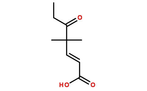 2-庚烯酸,  4,4-二甲基-5-羰基-,   (2E)-