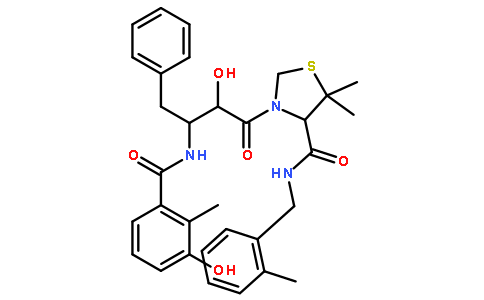 (4R)-3-{(2S,3S)-2-羟基-3-[(3-羟基-2-甲基苯甲酰)氨基]-4-苯基丁酰}-5,5-二甲基-N-(2-甲基苯甲基)-1,3-噻唑烷-4-甲酰胺