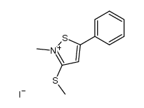 2-methyl-3-methylthio-5-phenylisothiazolium iodide