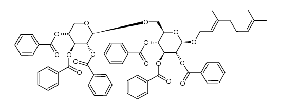 geranyl 2,3,4,2',3',4'-O-hexabenzoyl-β-D-xylopyranosyl-(1-6)-β-D-glucopyranoside