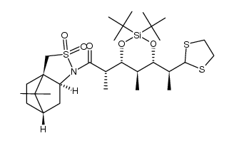 (S)-2-((4R,5S,6S)-6-((S)-1-(1,3-dithiolan-2-yl)ethyl)-2,2-di-tert-butyl-5-methyl-1,3,2-dioxasilinan-4-yl)-1-((3aR,6S,7aS)-8,8-dimethyl-2,2-dioxidotetrahydro-3H-3a,6-methanobenzo[c]isothiazol-1(4H)-yl)propan-1-one