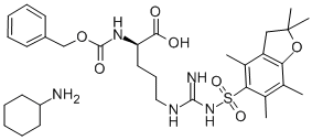 N5-((((2,3-二氢-2,2,4,6,7-五甲基-5-苯并呋喃基)磺酰基)氨基)亚氨基甲基)-N2-(苄氧羰基)-D-鸟氨酸环己基铵盐