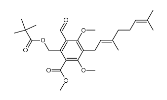 (E)-methyl 3-(3,7-dimethylocta-2,6-dien-1-yl)-5-formyl-2,4-dimethoxy-6-((pivaloyloxy)methyl)benzoate
