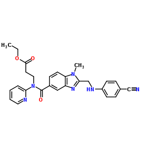N-[[2-[[(4-氰基苯)胺]甲基]-1甲基-1H-5-苯并咪唑]羰基]3-氨基苯酰基]N-2-吡啶基-b-丙氨酸乙酯