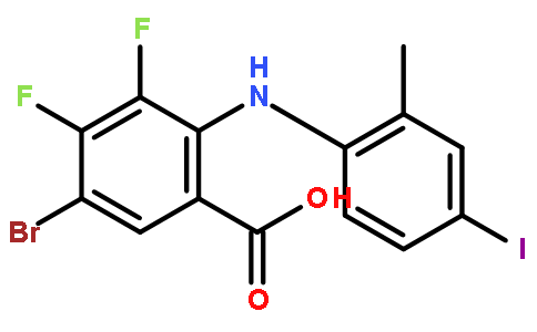 5-bromo-3,4-difluoro-2-(4-iodo-2-methylanilino)benzoic acid