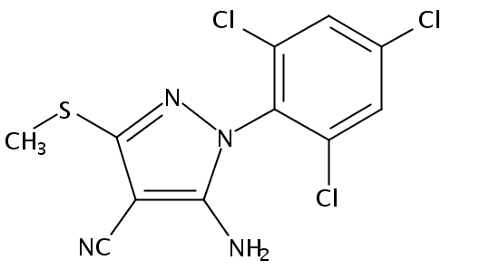 5-amino-4-cyano-3-methylthio-1-(2,4,6-trichlorophenyl)pyrazole