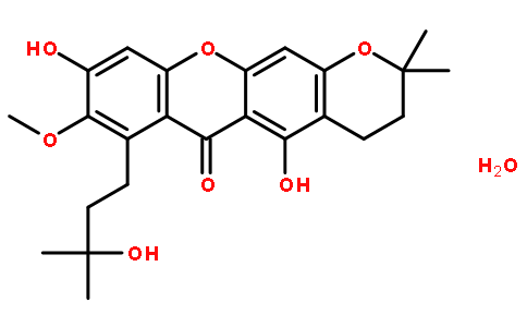 3-Isomangostin hydrate; 3,4-二氢-5,9-二羟基-11-(3-羟基-3-甲基丁基)-10-甲氧基-2,2-二甲基-2H,12H-吡喃并[2,3-a]氧杂蒽-12-酮