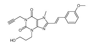 3-(3-hydroxypropyl)-8-[(E)-2-(3-methoxyphenyl)ethenyl]-7-methyl-1-prop-2-ynylpurine-2,6-dione