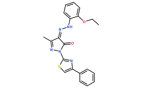 3-甲基-1-(4-苯基-2-噻唑基)-1H-吡唑-4,5-二酮 4-[2-(2-乙氧基苯基)腙]