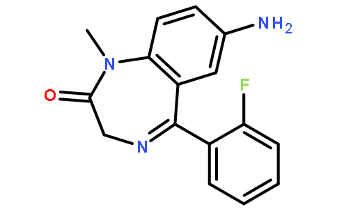 氟硝西泮  中文别名: 氨基氟硝西泮  英文名称: 7-aminoflunitrazepam