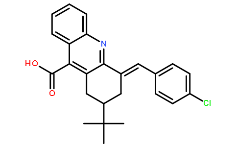 2-叔丁基-4-(4-氯-苄亚基)-1,2,3,4-四氢-吖啶-9-甲酸
