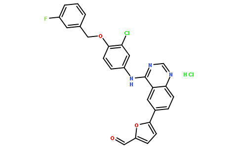 5-(4-((3-氯-4-((3-氟苄基)氧基)苯基)氨基)喹唑啉-6-基)呋喃-2-甲醛盐酸盐