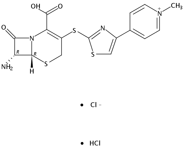 7β-氨基-3-[4-(1-甲基-4-吡啶鎓)-2-噻唑 硫基]-3-头孢烯-4-羧酸﹒二盐酸化物