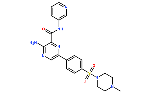 3-氨基-6-(4-((4-甲基-1-哌嗪基)磺酰基)苯基)-N-3-吡啶基-吡嗪甲酰胺