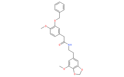 2 - （3 - （苄氧基）-4 -甲氧基苯基）- N的-（2- （7-甲氧基研究[D] [1,3]二氧杂环戊烯- 5 -基）乙基）乙酰胺