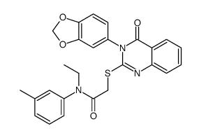2-[3-(1,3-benzodioxol-5-yl)-4-oxoquinazolin-2-yl]sulfanyl-N-ethyl-N-(3-methylphenyl)acetamide