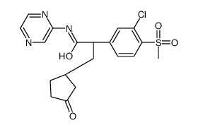 (2R)-2-(3-chloro-4-methylsulfonylphenyl)-3-[(1R)-3-oxocyclopentyl]-N-pyrazin-2-ylpropanamide