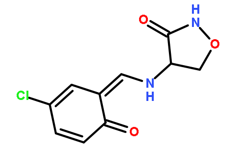 4-[[(E)-(3-chloro-6-oxocyclohexa-2,4-dien-1-ylidene)methyl]amino]-1,2-oxazolidin-3-one