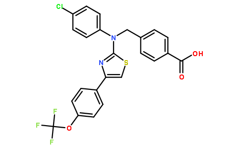 4-(((4-氯苯基)(4-(4-(三氟甲氧基)苯基)噻唑-2-基)氨基)甲基)苯甲酸
