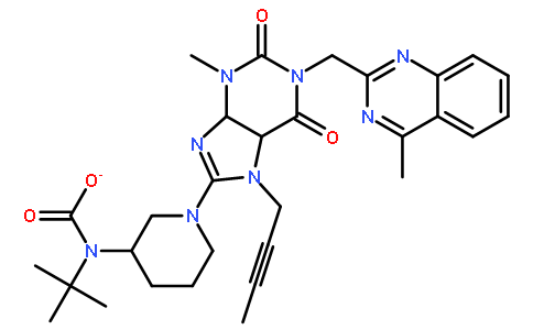Linagliptin impurity 1/Boc-Linagliptin/Tert-butyl((3s)-1-(7-(but-2-yn-1-yl)-3-Methyl-1-((4-Methylquinazolin-2-yl) Methyl)-2,6-dioxo-2,3,4,5,6,7-hexahydro-1h-purin-8-yl)piperidin-3-yl)carbamate