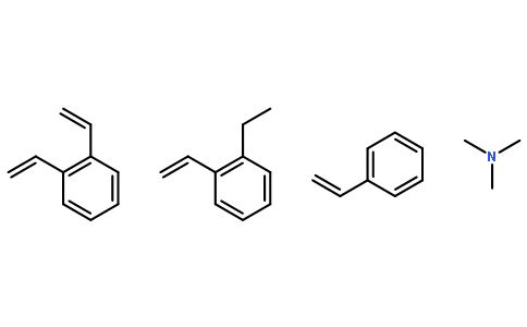 乙烯乙苯、二乙烯苯、乙烯苯的聚合物氯甲基化三甲胺季铵化