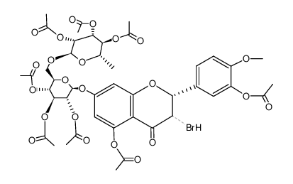 (2R,3Ξ)-5-acetoxy-2-(3-acetoxy-4-methoxy-phenyl)-3-bromo-7-[O2,O3,O4-triacetyl-O6-(tri-O-acetyl-α-L-rhamnopyranosyl)-β-D-glucopyranosyloxy]-chroman-4-one