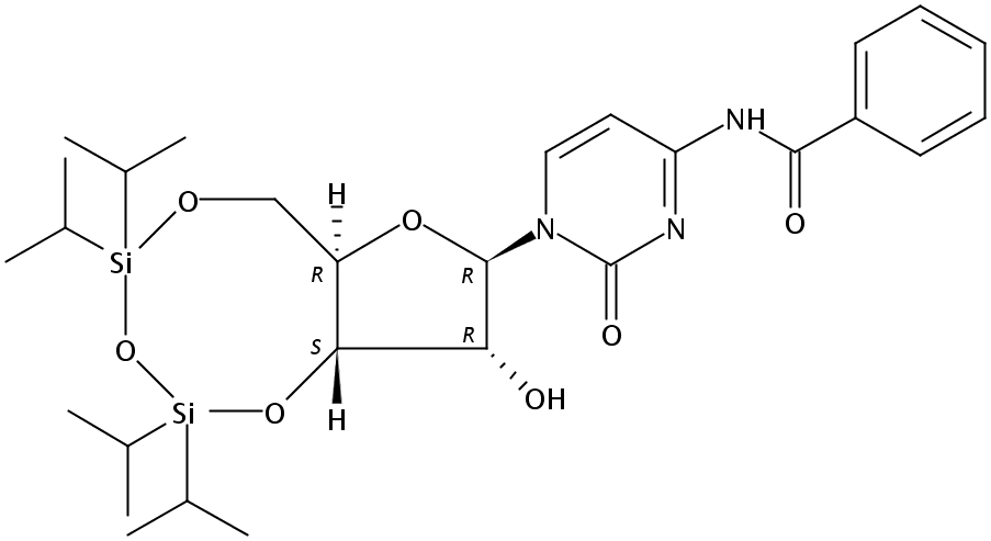N4-苯甲酰-3'',5''-O-(1,1,3,3-四异丙基-1,3-二硅氧烷二基)胞啶