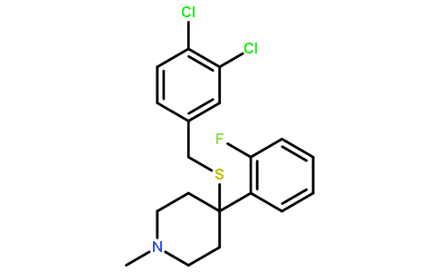 4-((3,4-dichlorobenzyl)thio)-4-(2-fluorophenyl)-1-methylpiperidine