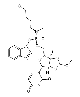 1H-benzo[d][1,2,3]triazol-1-yl (((3aR,4R,6R,6aR)-6-(2,4-dioxo-3,4-dihydropyrimidin-1(2H)-yl)-2-methoxytetrahydrofuro[3,4-d][1,3]dioxol-4-yl)methyl) (4-chlorobutyl)(methyl)phosphoramidate