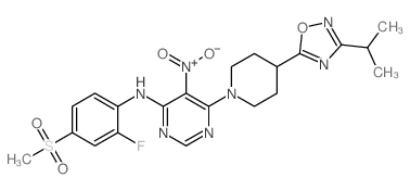 (2-氟-4-甲烷磺酰基-苯基)-{6-[4-(3-异丙基-[1,2,4]噁二唑-5-基)-哌啶-1-基]-5-硝基嘧啶-4-基}-胺