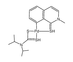 N,N-di-isopropyldithiocarbamato(1-thioxo-2-methylisoquinolin-8-yl-S)palladium(II)