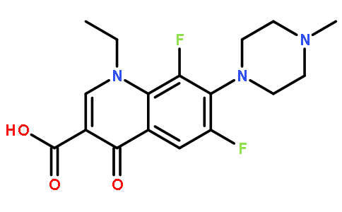1-乙基-6,8-二氟-7-(4-甲基哌嗪-1-基)-4-氧代喹啉-3-羧酸
