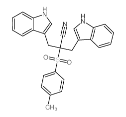 3-(1H-indol-3-yl)-2-(1H-indol-3-ylmethyl)-2-(4-methylphenyl)sulfonylpropanenitrile