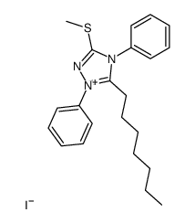 5-heptyl-3-(methylthio)-1,4-diphenyl-4H-1,2,4-triazol-1-ium iodide
