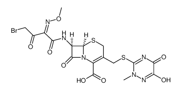 7-[4-bromo-2(Z)-methoxyimino-3-oxobutyramido]-3-[[2,5-(dihydro-6- hydroxy-2-methyl-5-oxo-as-triazin-3-yl)thio]methyl]-3-cephem-4-carboxylic acid